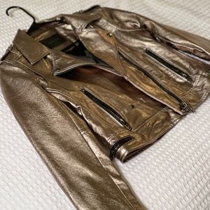 Never worn leather gold jacket